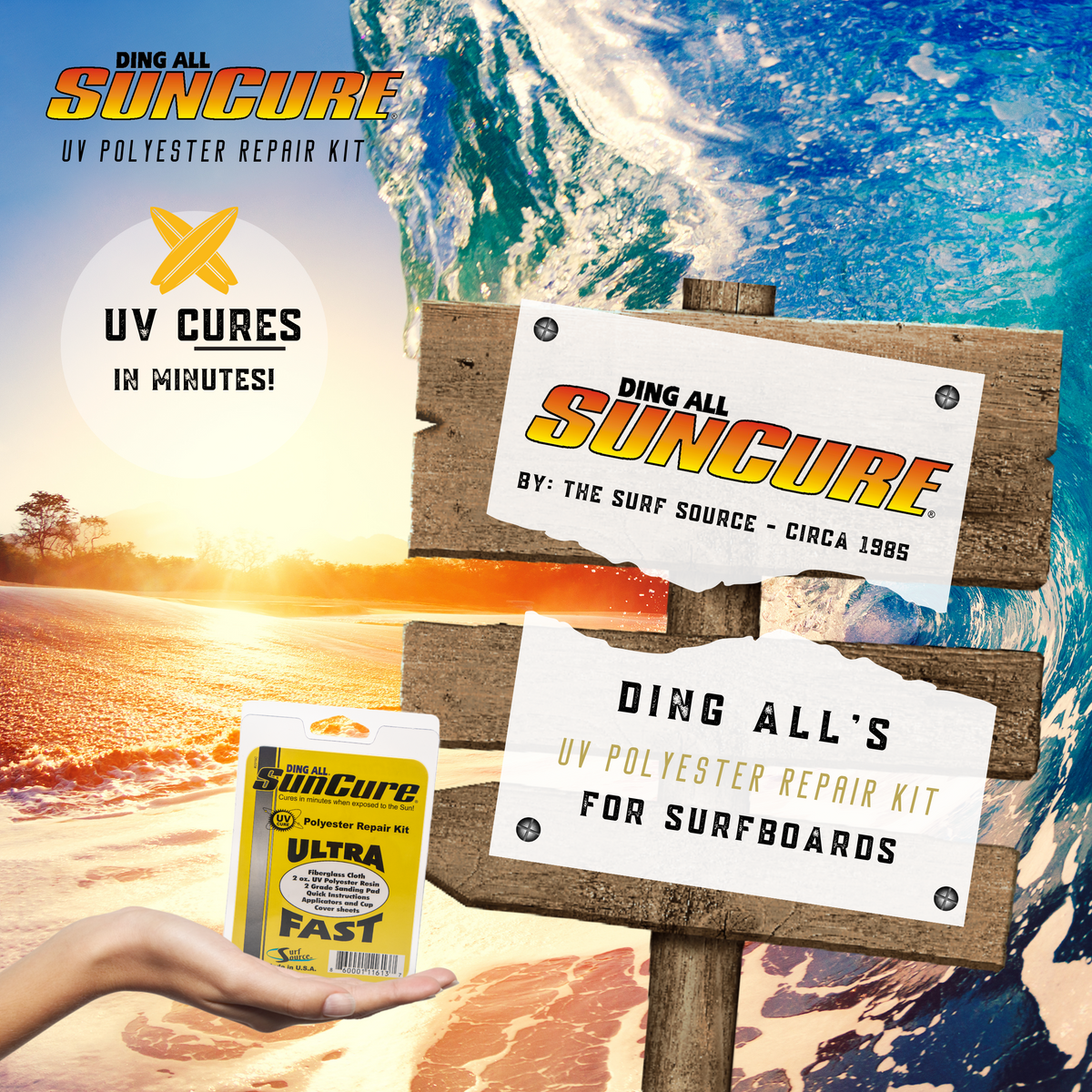 Ding All Suncure Poly Repair Kit – Quality Surfboards Hawaii