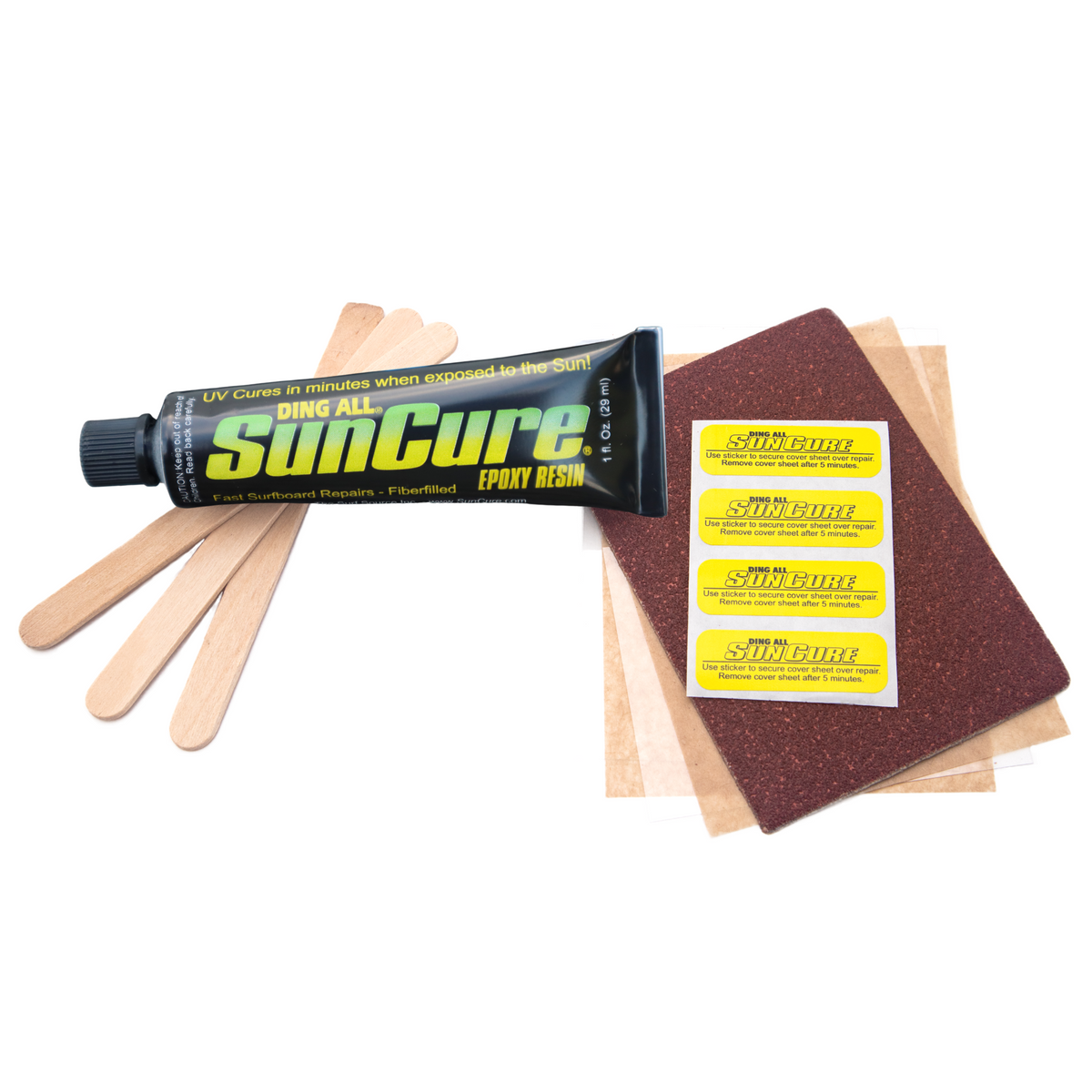 Ding ALL Kit de réparation Sun Cure Epoxy Fiberfill 1oz - Une méthode Plus Rapide pour réparer Ding ALL Kit de réparation Sun Cure Epoxy Fiberfill 1oz - Une méthode Plus Rapide pour réparer