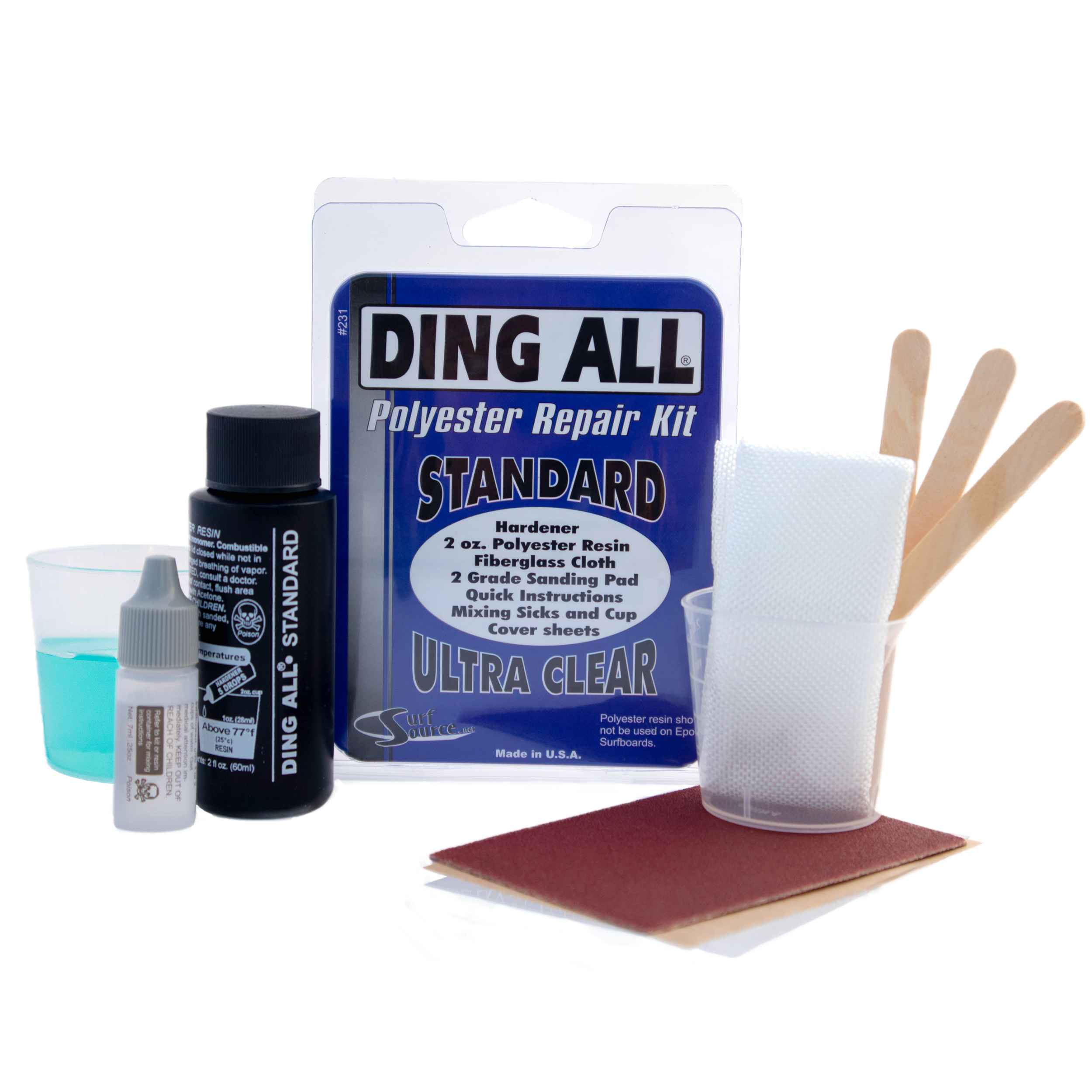 Standard Polyester Resin Repair Kit - 2 oz – Ding All & SunCure