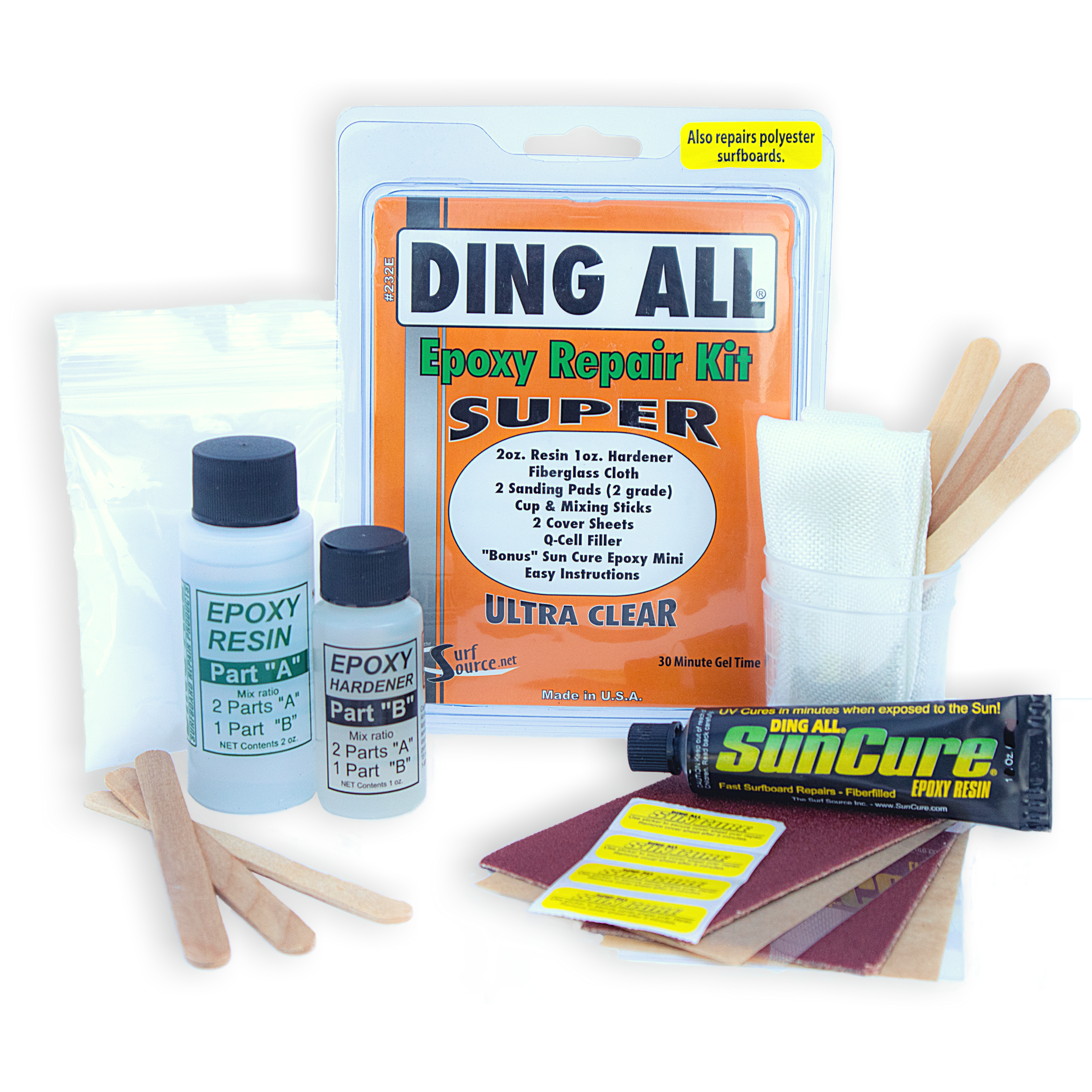 SUPER Epoxy Resin Ding Repair Kit - 3oz. (84 ml) – Ding All & SunCure